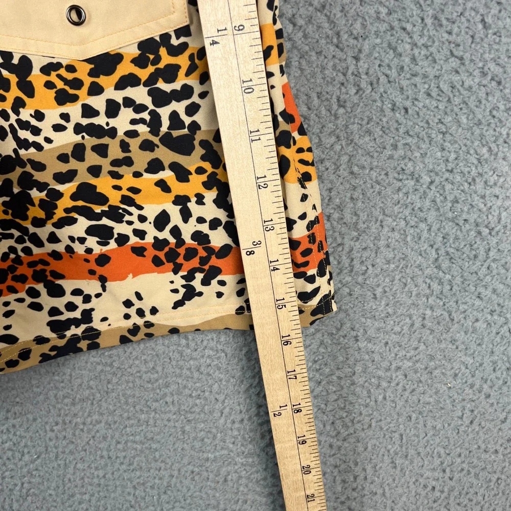 Slunks Mens Board Shorts Animal Print Striped Swim Trunks Orange Black Size M